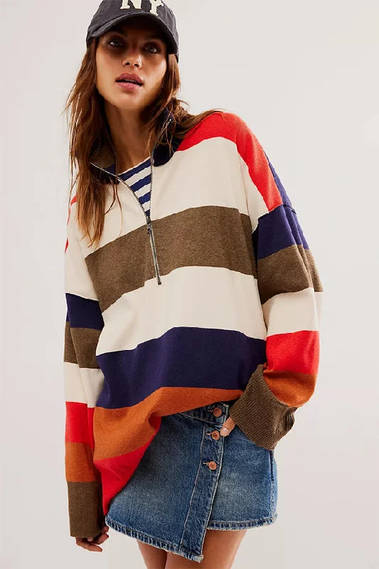 Free People Coastal Stripe Pullover