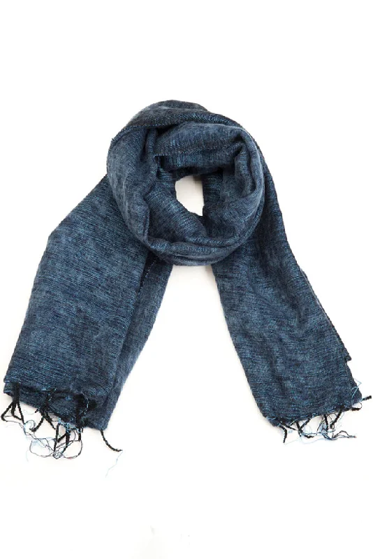 NEPAL MADE WOVEN SCARF, DENIM