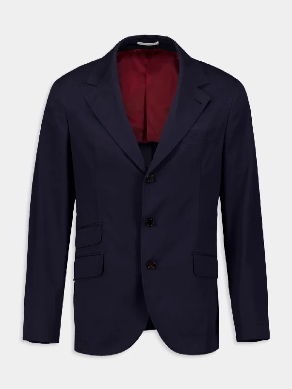 Single-Breasted Cotton Blazer