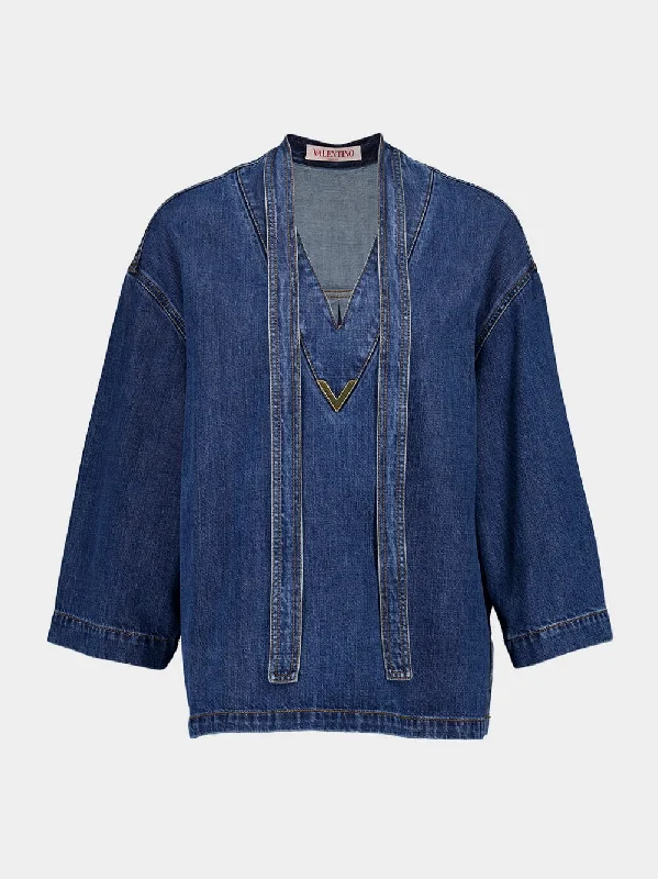 Medium Blue Denim Kaftan