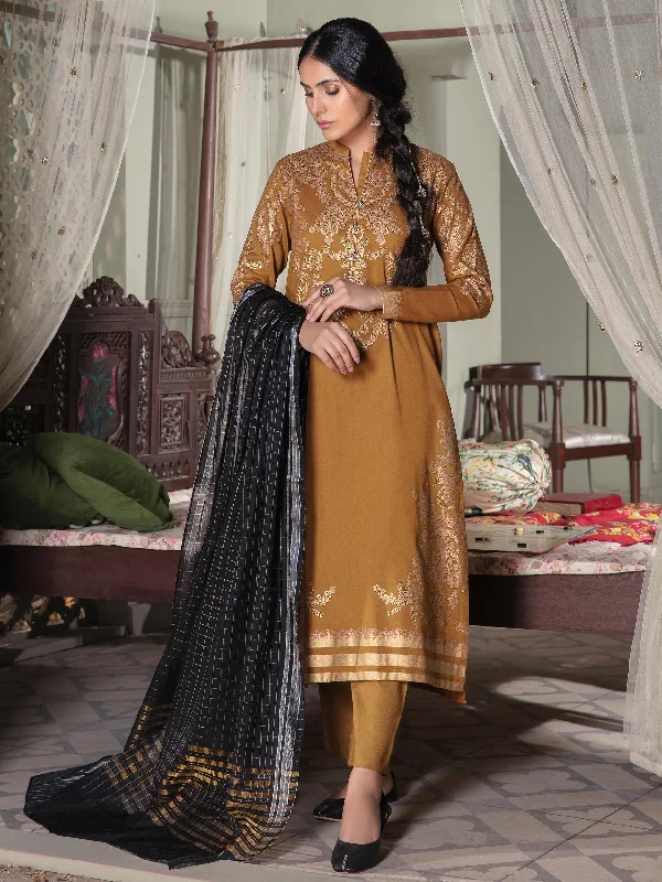 3 Piece Khaddar Suit-Pasted (Unstitched)