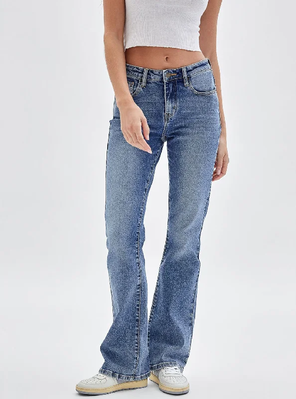 Guess Originals High-Rise Bootcut Denim Jeans In Pluto Wash