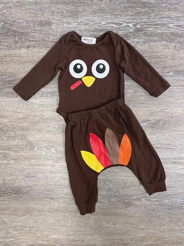 Little Turkey 2 Piece Romper & Lounge Pants