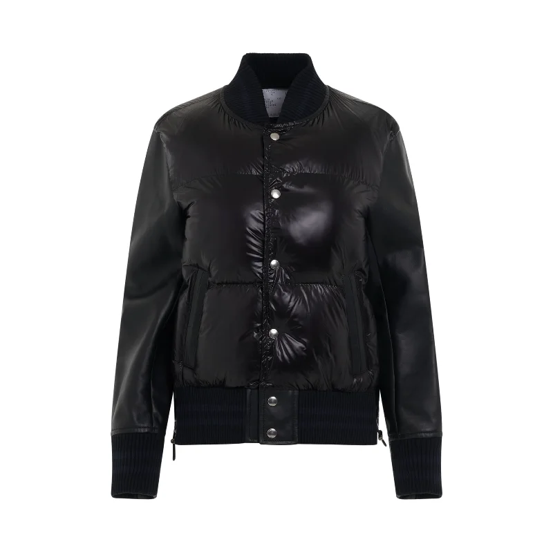 Panelled Quilted Bomber Jacket