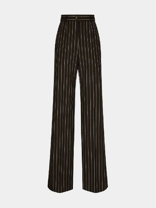 Wool Blend Palazzo Trousers