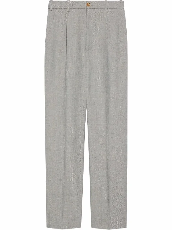 Sharkskin straight trousers