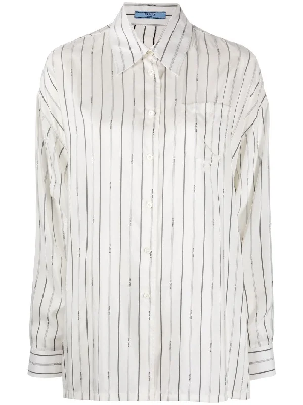 Striped pongee shirt