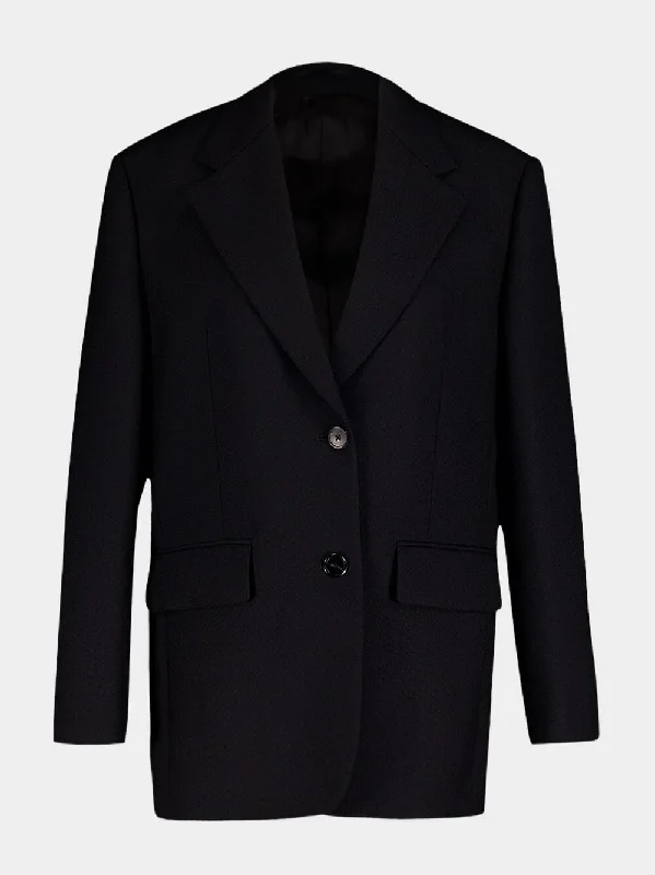 Tailored Single-Breasted Wool Blazer