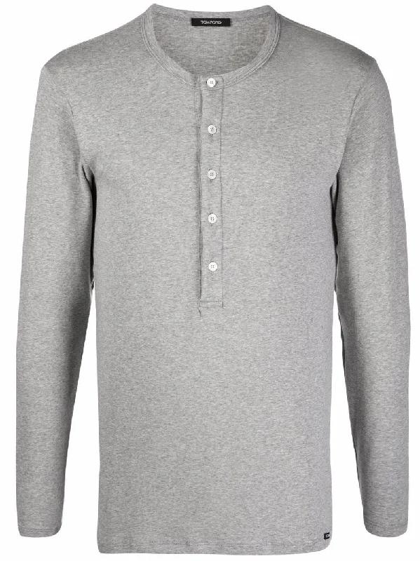 Cotton Long-Sleeved Henley