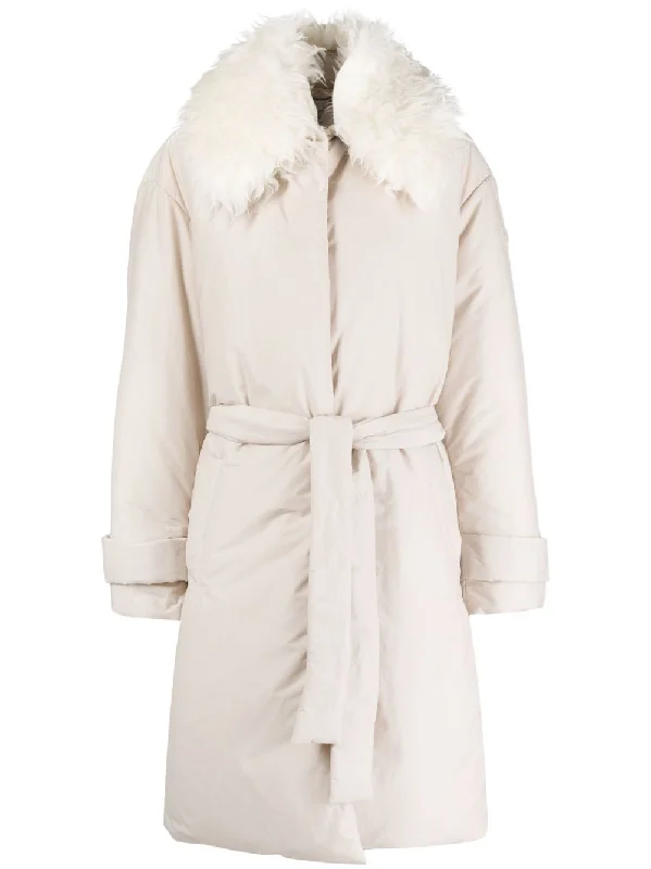 Collar parka coat