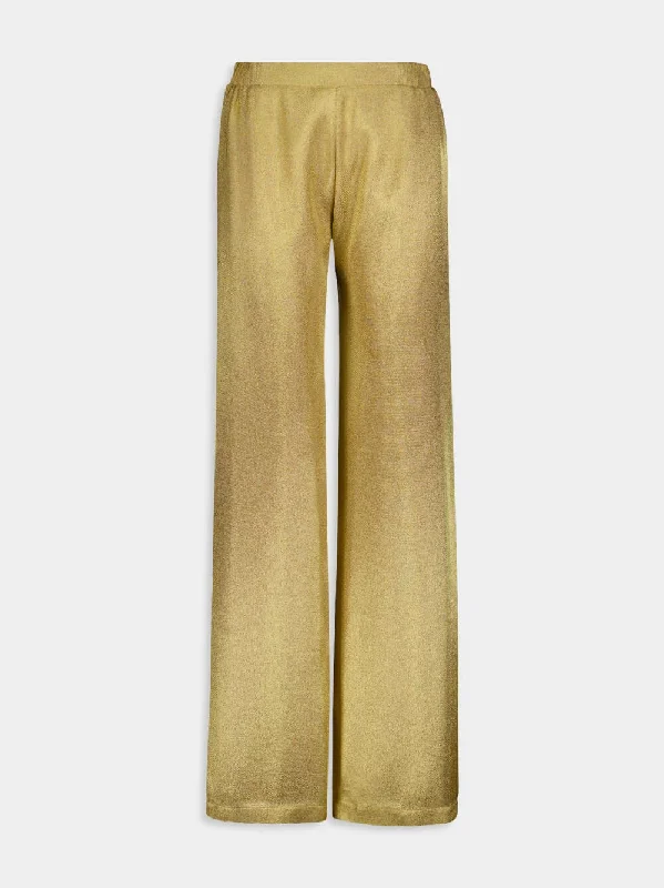 Alcestes Golden Wide-Leg Trousers