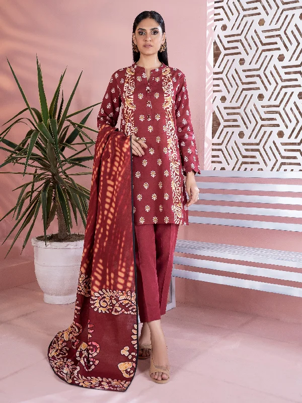 3 Piece Khaddar Suit-Printed (Unstitched)