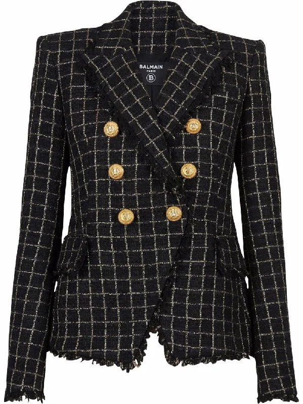 Double-Breasted Tweed Blazer