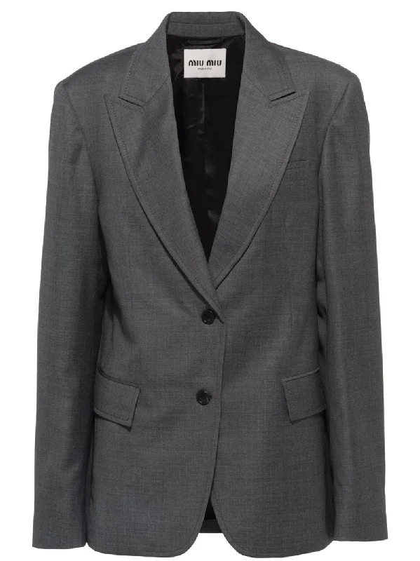 Grisaille Single-Breasted Blazer