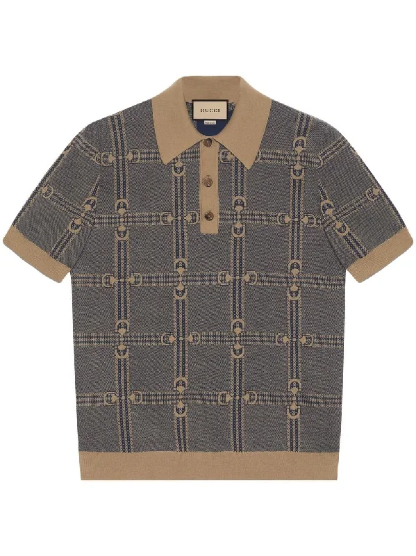 Horsebit jacquard polo shirt