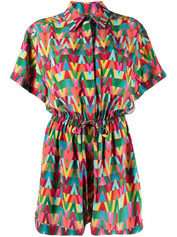 V Optical playsuit